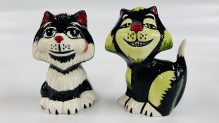 TWO LORNA BAILEY COLLECTIBLE CAT ORNAMENTS TO INCLUDE FRIZZEL H 11.