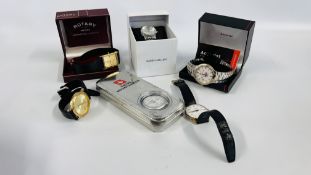 A GROUP OF SIX ASSORTED WRIST WATCHES TO INCLUDE A BOXED KAREN MILLEN EXAMPLE,