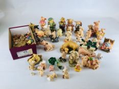AN EXTENSIVE COLLECTION OF COLLECTORS PIGS TO INCLUDE "PIGGIN" EXAMPLES BY DAVID CORBRIDGE ETC.