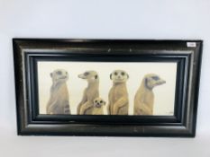 A FRAMED LIMITED EDITION 30/195 CANVAS PRINT TITLED "FAMILY PORTRAIT" MEERKATS BY JONATHAN TRUSS 26