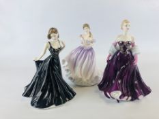 A GROUP OF 3 ROYAL DOULTON FIGURINES TO INCLUDE CLASSICS IN VOGUE AMELIA HN 4327,