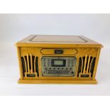 A CLASSIC "NOSTALGIC" REPRODUCTION MUSIC CENTRE CD/CASSETTE/RADIO/RECORD PLAYER - SOLD AS SEEN.