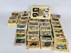 A BOX OF ASSORTED "DAYS GONE" BOXED DIE CAST MODEL VEHICLES APPROX 31 EXAMPLES.