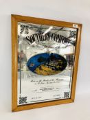 SOUTHERN COMFORT ADVERTISING MIRROR H 61CM X W 49CM.