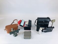 A COLLECTION OF VISUAL EQUIPMENT TO INCLUDE SIGHT LEVEL, COWLEY AUTOMATIC LEVEL, CINEREX SUPER 8,