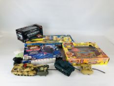 A GROUP OF VINTAGE GAMES TO INCLUDE WILD WEST LASER DUCK SHOOTING GAME, TIN CAN ALLEY TARGET GAME,