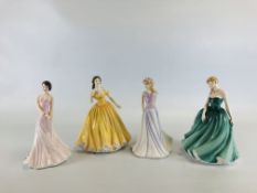 A GROUP OF 4 ROYAL DOULTON FIGURINES TO INCLUDE CLASSICS CHELSEA ZOE HN 4208,