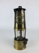 A VINTAGE BRASS MINOR'S LAMP "THE PROTECTOR LAMP AND LIGHTING CO. L MAKERS ECCLES MACHESTER".
