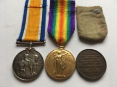 WW1 BWM AND VICTORY TO J. 79880 F.V.JOHNSON ORD. R.N., PLUS S.S.