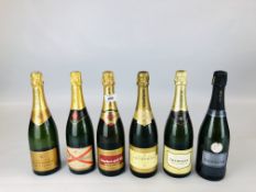 SIX BOTTLES OF CHAMPAGNE TO INCLUDE JEAN MAIRE, BARFONTARC BRUT, CHARLES LAFITTE, WAITROSE BRUT,