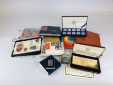 A GROUP OF COLLECTIBLE ITEMS TO INCLUDE DUNHILL BOX, ZIPPO LIGHTER, RONSON LIGHTER,