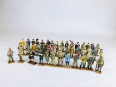 A COLLECTION OF APPROX 43 UNBOXED DEL PRADO "MEN AT WAR" LEAD SOLDIER COLLECTORS FIGURES.
