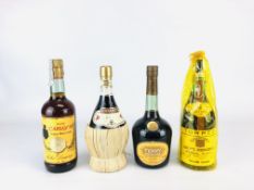 A GROUP OF 4 BRANDY'S TO INCLUDE TORRES GRAN RESERVA IMPERIAL 72CL, CARLOS III ¾ LITRE,