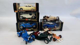2 BOXES OF MIXED MAINLY BURAGO 1:19 SCALE MODEL CARS.