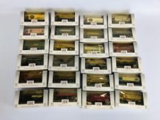 A BOX OF ASSORTED "EFE" BOXED DIE CAST MODEL VEHICLES APPROX 24 EXAMPLES.