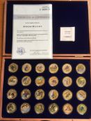 WINDSOR MINT 2022 AFRICAN WILDLIFE MEDALLIONS SET OF 24 IN BOX WITH CERTIFICATE OF OWNERSHIP.