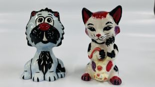 TWO LORNA BAILEY COLLECTIBLE CAT ORNAMENTS TO INCLUDE MARVIN H 12CM AND GOTYAR H 12.