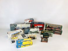 A COLLECTION OF 11 BOXED MODEL CORGI COLLECTABLES TO INCLUDE EDDIE STOBART,