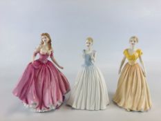 A GROUP OF 3 ROYAL DOULTON FIGURINES TO INCLUDE CLASSICS HAPPY BIRTHDAY 2004 HN 4528,