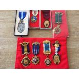 SMALL COLLECTION MASONIC AND R.A.O.B. MEDALS TO INCLUDE R.A.O.B. GROUP OF FOUR NAMED TO BRO. G.