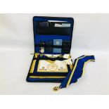 A GROUP OF "MIDDLESEX" MASONIC REGALIA IN CARRY CASE.