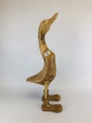 TREEN DUCK SCULPTURE H 66CM.