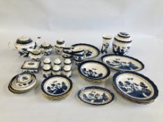 A COLLECTION OF APPROX 42 PIECES OF ROYAL DOULTON REAL OLD WILLOW TC 1126 TEA AND DINNER WARE ALONG