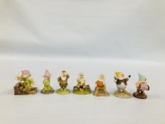 A COLLECTION OF 7 ROYAL DOULTON SNOW WHITE DWARFS.