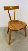 A BESPOKE SOLID LIGHT OAK CRAFTS STYLE CHAIR