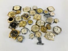 A TRAY CONTAINING APPROX 30 ASSORTED WATCH FACES (AS CLEARED).