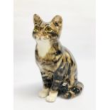 A WINSTANLEY ART POTTERY CAT STUDY NO.6 BEARING SIGNATURE. H 28.5CM.