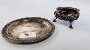 AN EARLY C19TH SILVER CIRCULAR DISH WITH ROPE TWIST RIM BY A.G & COMPANY, D 13.