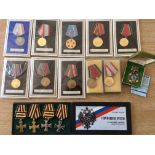 SMALL COLLECTION OF VARIOUS RUSSIAN MEDALS, MAINLY IDENTIFIED (15 ITEMS).