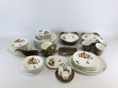 APPROXIMATELY 75 PIECES OF MID WINTER ORANGES AND LEMONS STAFFORDSHIRE DINNER AND TEA WARE.
