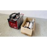 SIP MIGMATE ELECTRIC WELDER ALONG WITH 4 X ARGON GAS BOTTLES AND WIRE - SOLD AS SEEN.