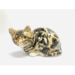 A WINSTANLEY ART POTTERY CAT STUDY NO.5 BEARING SIGNATURE. L28CM X H 16CM.