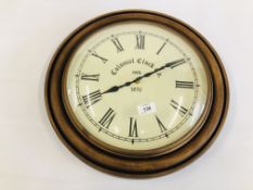 MODERN CIRCULAR WALL CLOCK "COLONIAL CLOCK CO." D 45CM.