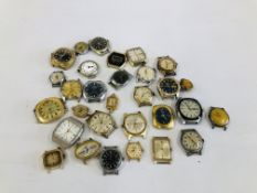 A TRAY CONTAINING APPROX 30 ASSORTED WATCH FACES (AS CLEARED).