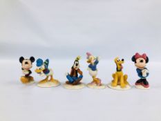 A GROUP OF 6 ROYAL DOULTON "THE MICKEY MOUSE COLLECTION" COLLECTORS FIGURES TO INCLUDE DONALD DUCK