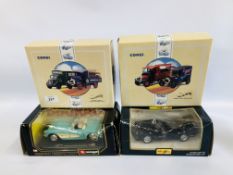 2 X BOXED CORGI LIMITED EDITION DIE-CAST COMMERCIAL SETS THE BASS MODEL T VAN AND THORNYCROFT +