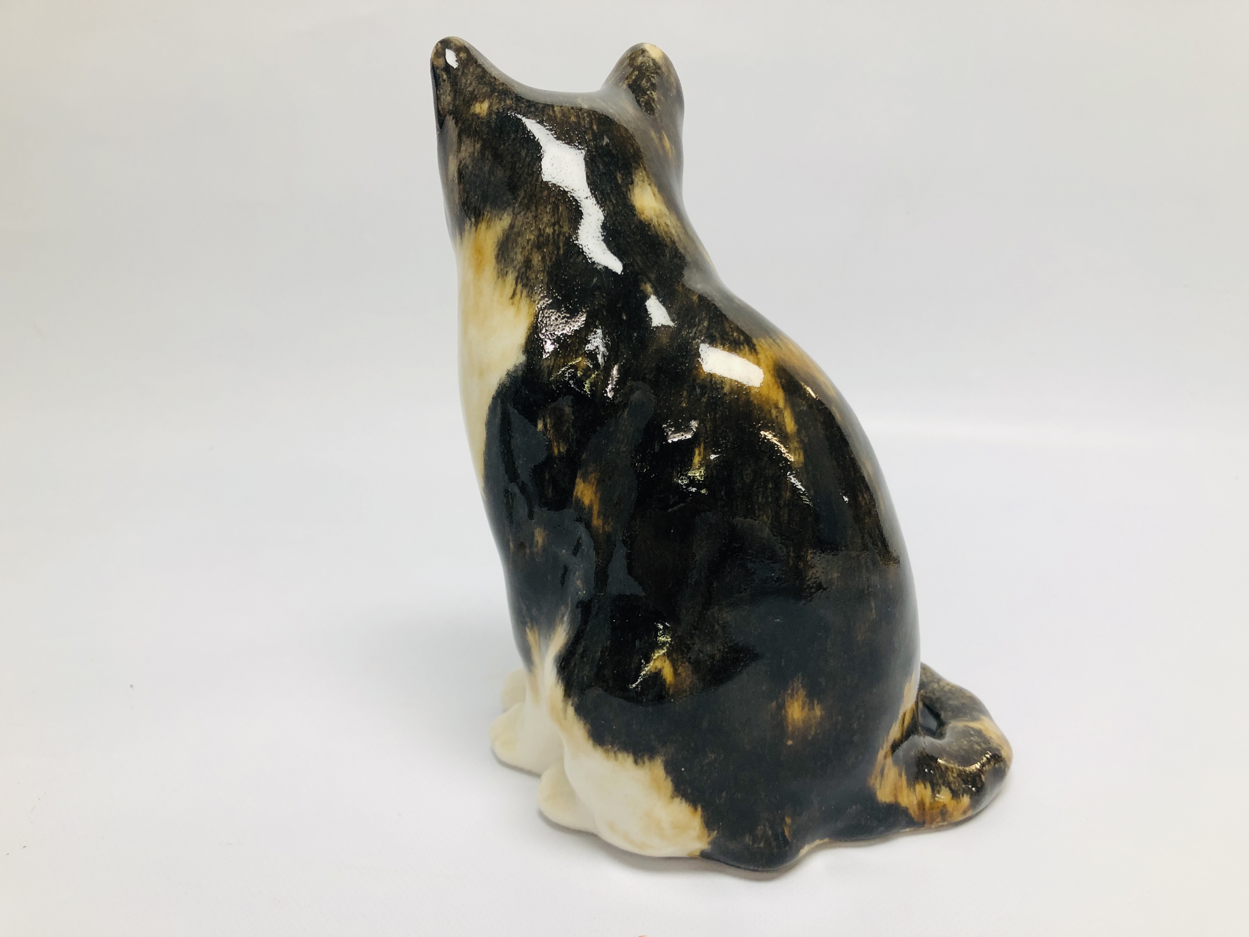 A GROUP OF 2 WINSTANLEY ART POTTERY CAT STUDIES NO.1 H 14.5CM AND NO. 4 H 22CM BEARING SIGNATURE. - Image 4 of 10