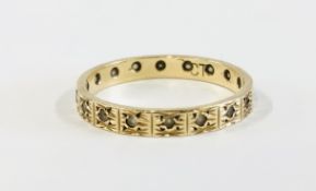 9CT GOLD STONE SET FULL ETERNITY RING.