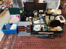 15 BOXES OF ASSORTED HOUSEHOLD SUNDRIES AND COLLECTIBLES TO INCLUDE A LANTERN,