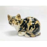 A WINSTANLEY ART POTTERY CAT STUDY NO.5 BEARING SIGNATURE. L27CM X H 18CM.