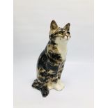 A WINSTANLEY ART POTTERY CAT STUDY NO.7 BEARING SIGNATURE H 34CM.