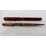 A VINTAGE YARD-O-LED SILVER PROPELLING PENCIL, BIRMINGHAM ASSAY E.B.