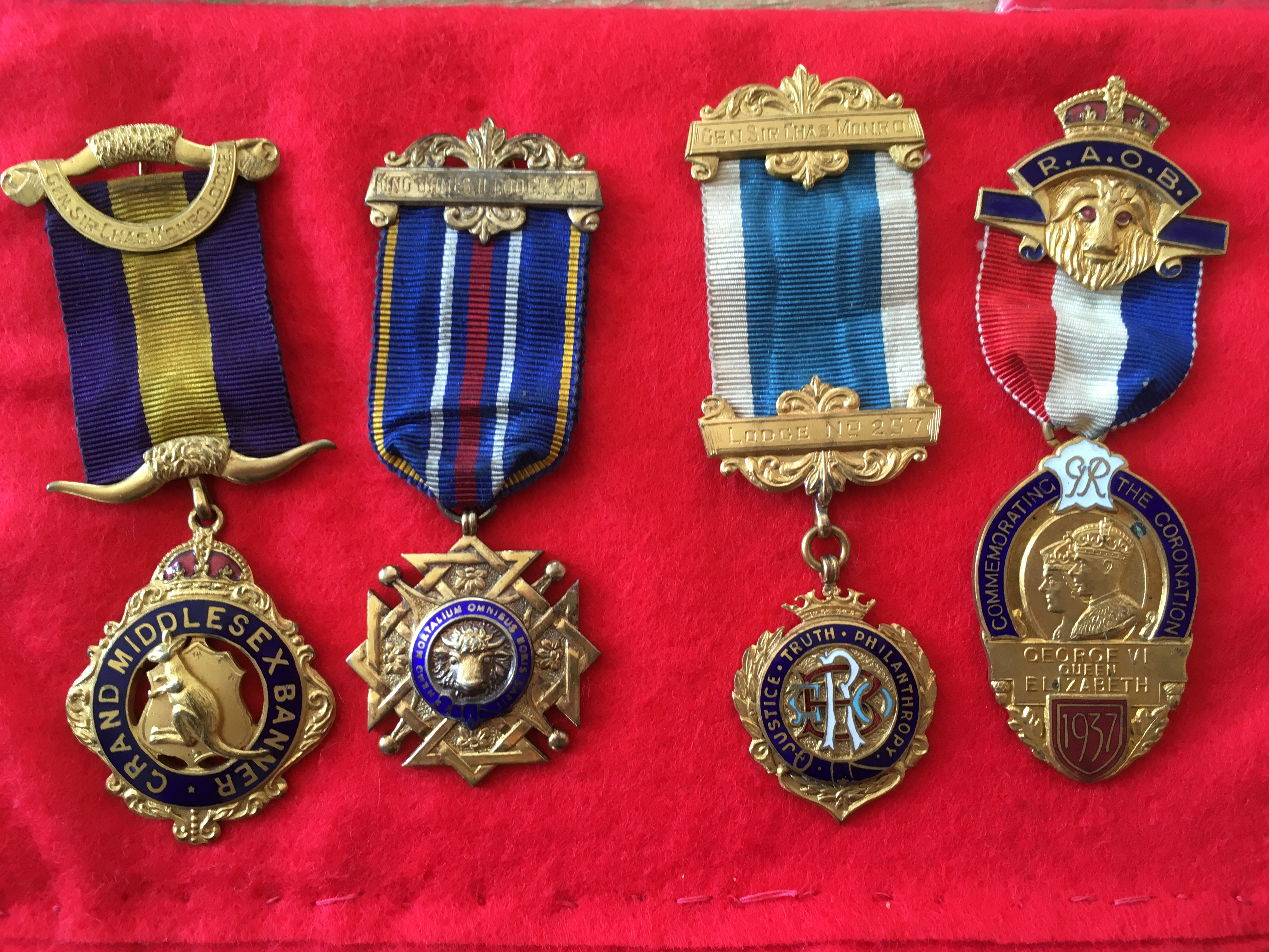 SMALL COLLECTION MASONIC AND R.A.O.B. MEDALS TO INCLUDE R.A.O.B. GROUP OF FOUR NAMED TO BRO. G. - Image 3 of 5