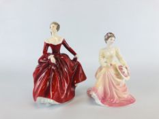 A ROYAL DOULTON FIGURINE FRAGRANCE HN 3311 BEARING GOLD SIGNATURE AND A COALPORT FIGURINE LADIES OF