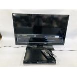 TOSHIBA 40 INCH TV MODEL 40BL702B AND REMOTE CONTROL + TOSHIBA DVD VIDEO RECORDER AND REMOTE - SOLD