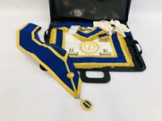 A GROUP OF "SUFFOLK" MASONIC REGALIA IN CARRY CASE.